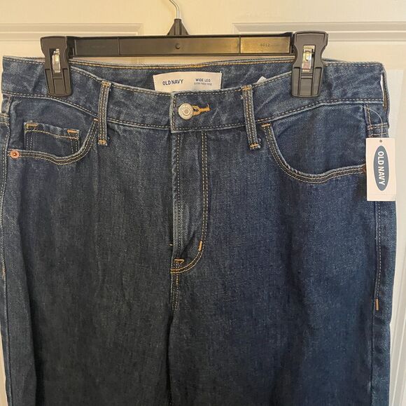 Old Navy NWT Wide Leg Extra High Rise Dark Wash Jeans Denim Size 8 Y2k Casual - Picture 3 of 8